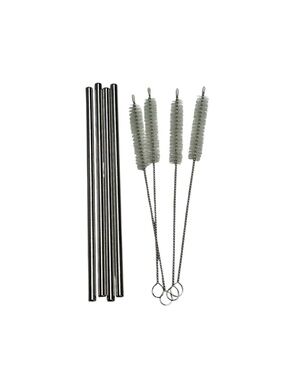Stainless Steel Reusable Drinking Straws with Cleaning Brushes - All 4 in Set